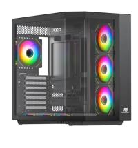 POWERBOOST PBA4375B-750W 80+ BRONZE 7*12cm ARGB Fanlı USB 3.0 Seaview Gaming Siyah AKVARYUM Kasa - 4